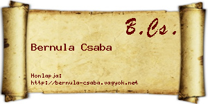Bernula Csaba névjegykártya